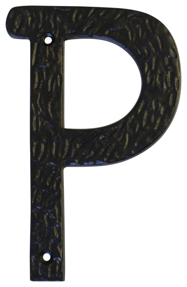 RCH Hardware Iron Vintage Classic House Letter, 6", Black, P