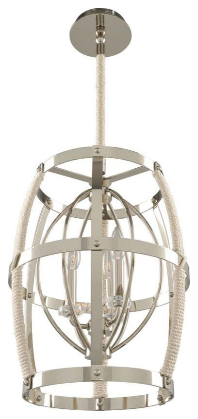 Kalco Lighting Bradbury 15" 3-Light Pendant, Polished Nickel