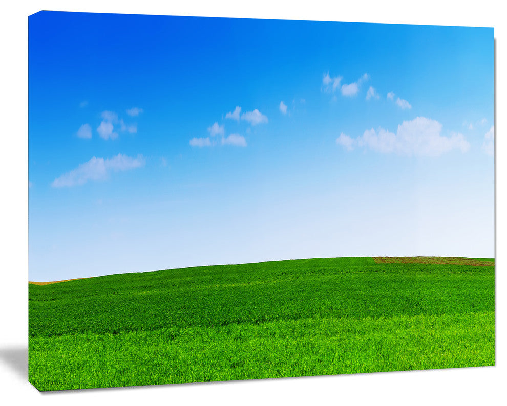 Green Meadow Panorama, Landscape Canvas Art Print, 20"x12"