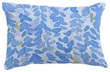 Flower Bell Floral Print Throw Pillow With Linen Texture, Light Blue, 14"x20"