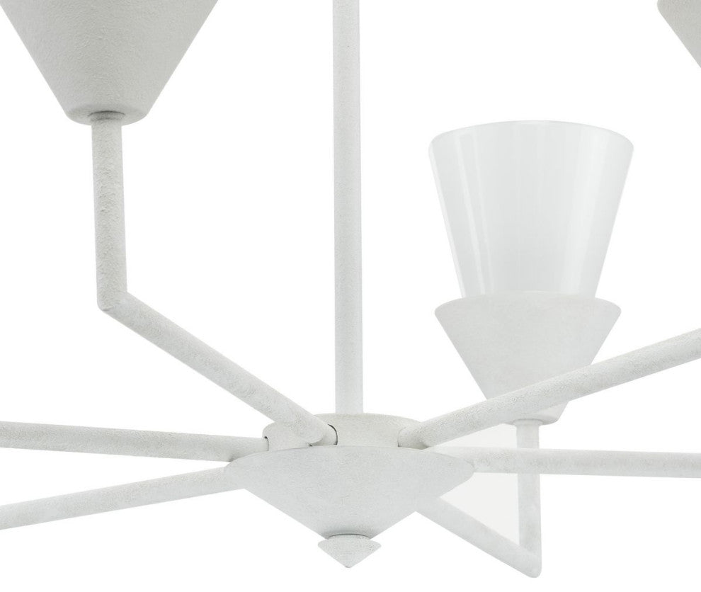 Pinellas Collection 6-Light Contemporary Chandelier, White Plaster