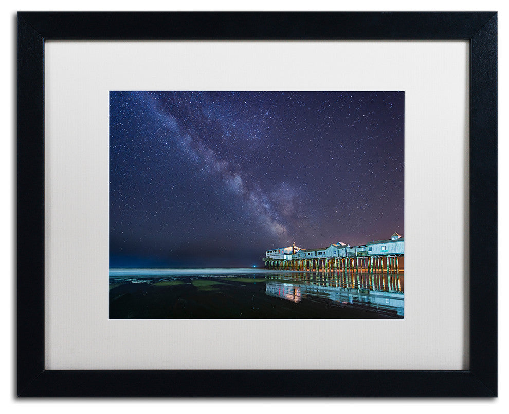 Michael Blanchette 'Pier in the Stars' Art, Black Frame, White Mat, 20x16