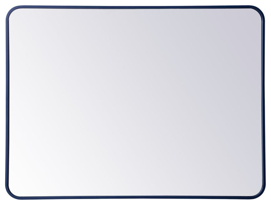 Elegant MR803040BL Soft Corner Metal Rectangular Mirror 30X40", Blue