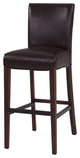 Pemberly Row Modern 30.5" Bonded Leather Bar Stool in Brown Finish