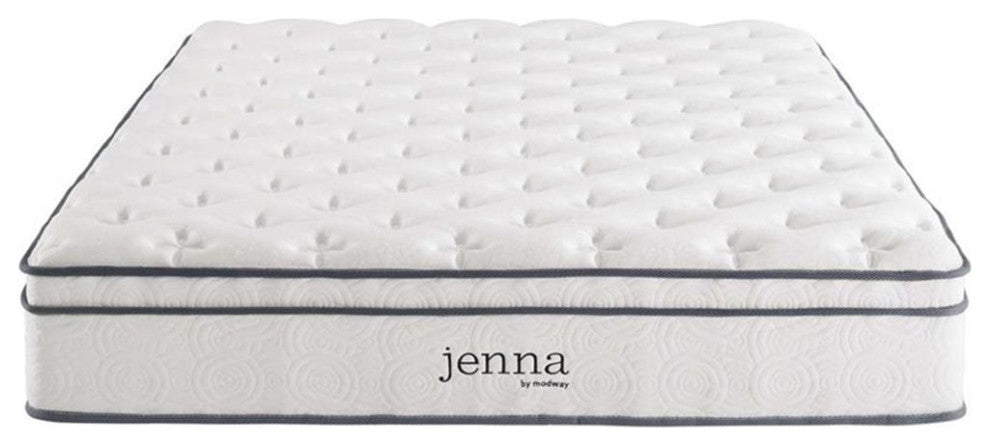 Pemberly Row 10" Modern Innerspring and Foam Full Mattress in White