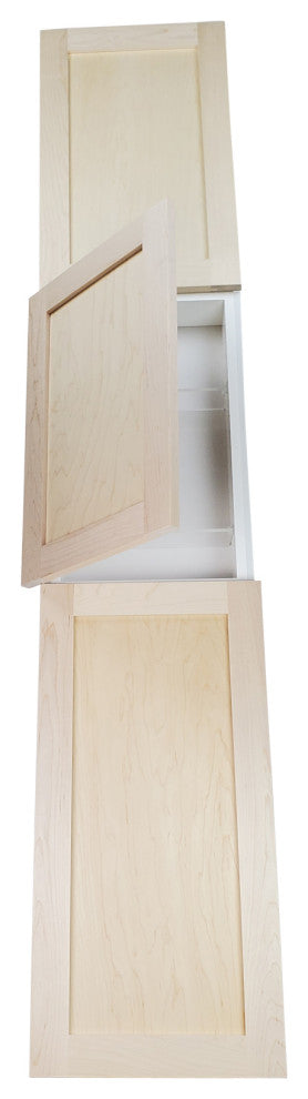 Fruitville Shaker Style Frameless Recessed Wood Pantry Cabinet, 14x78, Unfinished