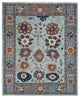 Gray, Peshawar With Antiqued Sultanabad Design, Hand Knotted, Rug, 8'2"x10'