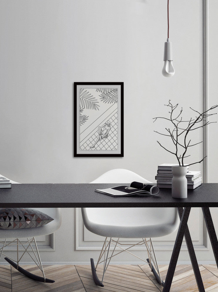 "Palms and Calm" Framed Painting Print, 12"x18"