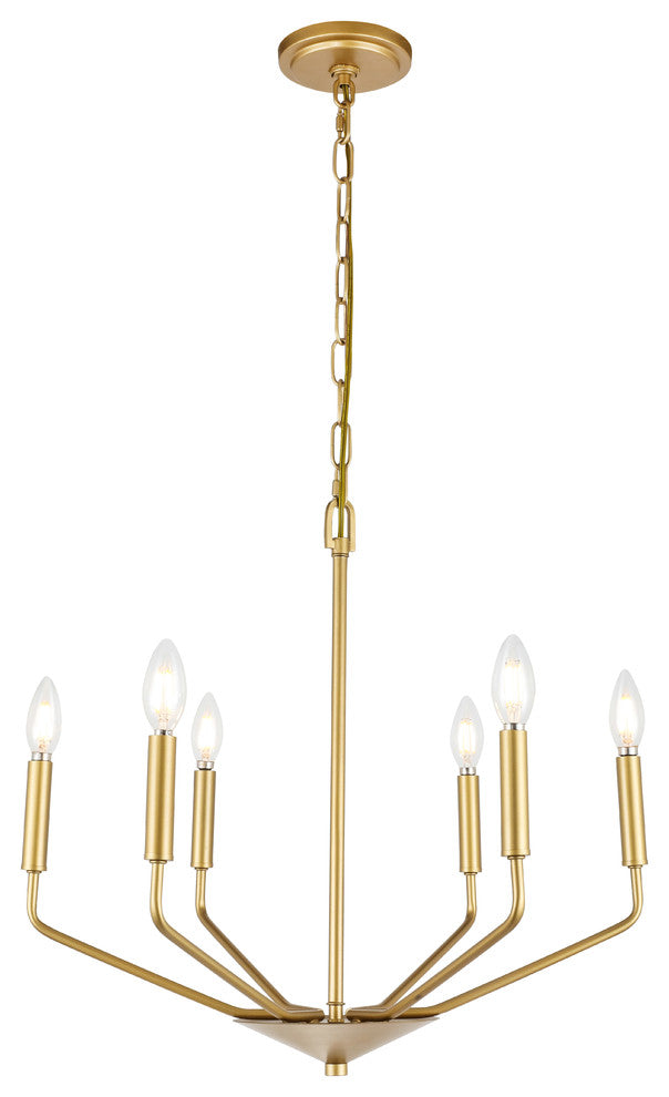 Brass Finish 6-Light Pendant