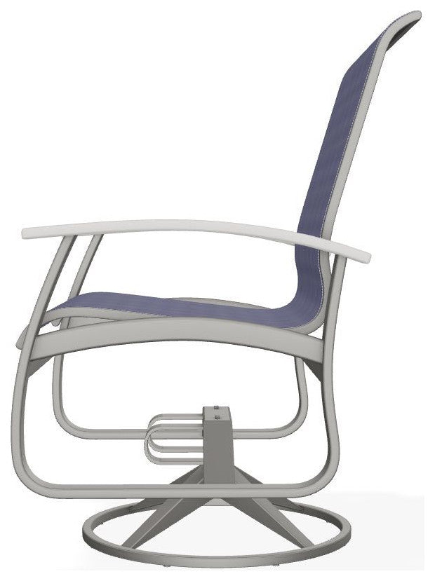 Belle Isle Sling Outdoor Swivel Rocker, Collect Indigo/Snow