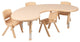 35W x 65L Half-Moon Natural Plastic Height Adjustable Activity Table Set...