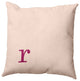 26"x26" Modern Monogram Decorative Throw Pillow, Dusty Rose