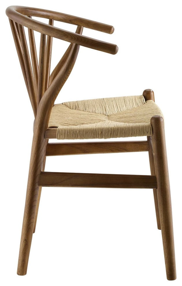 Flourish Spindle Wood Dining Side Chair, Walnut