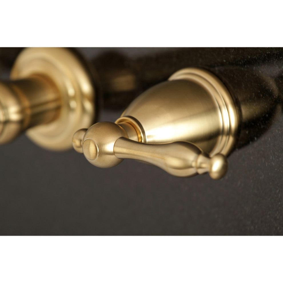 KS7027NL Two-Handle Wall Mount Tub Faucet, Brushed Brass