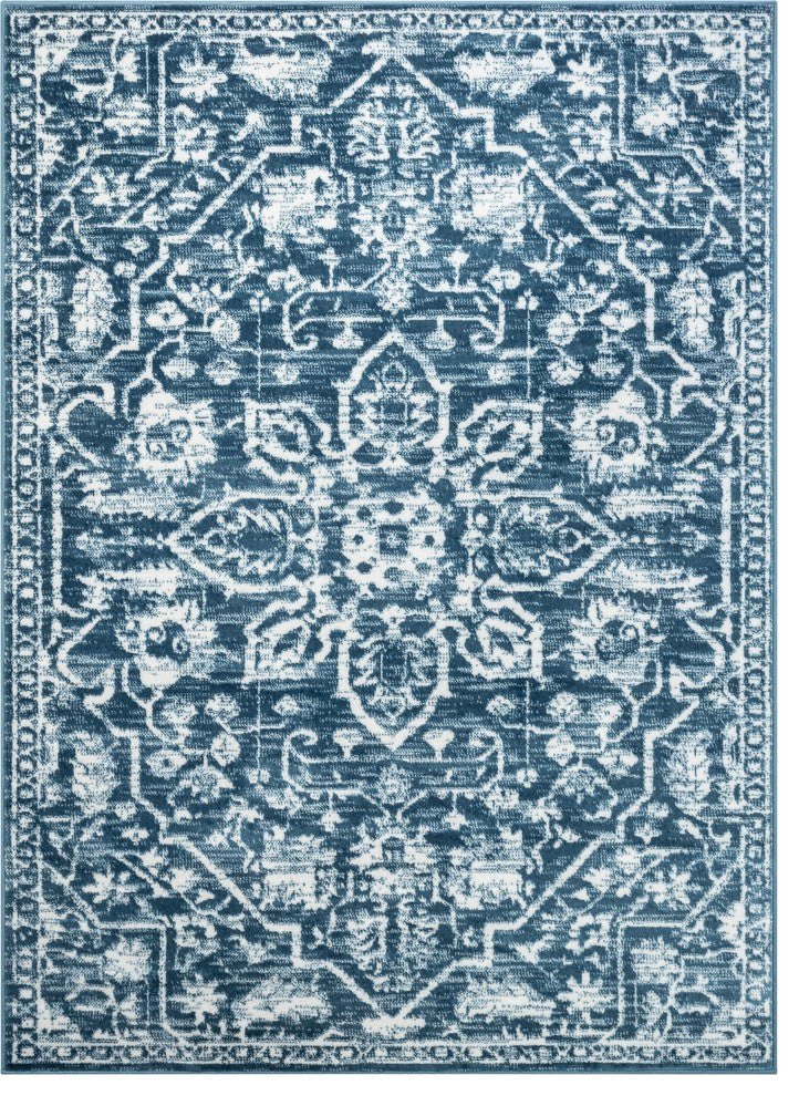 Well Woven Dazzle Disa Light Blue Vintage Oriental 7''3"x9"3" Area Rug