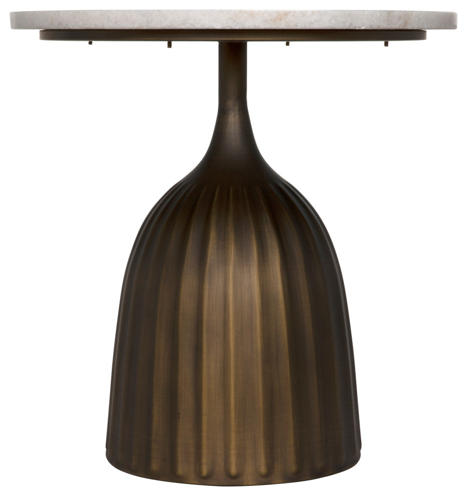 Samuel Side Table, Aged Brass