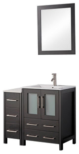 Vanity Art Vanity Set With Ceramic Top, 36", Espresso, Standard Mirror