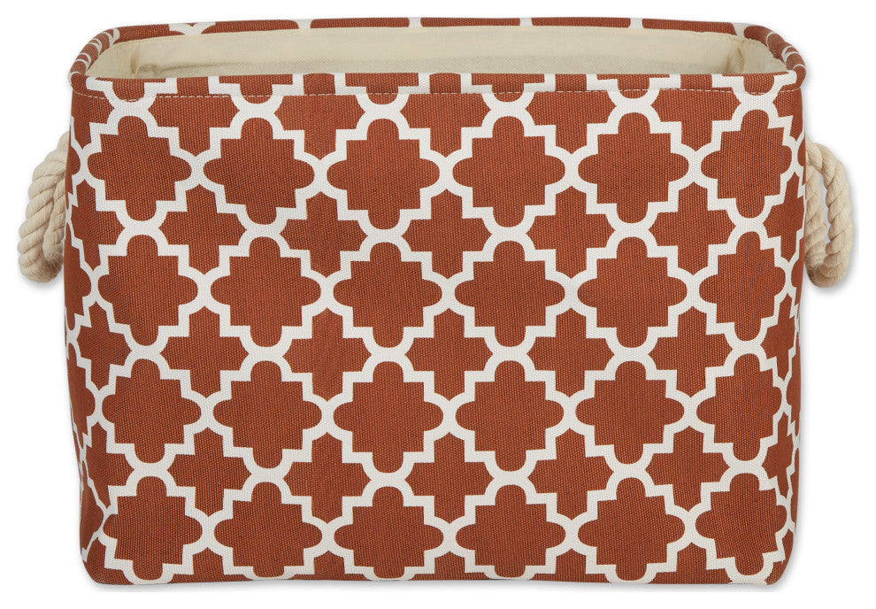 DII Polyester Bin Lattice Cinnamon Rectangle Large