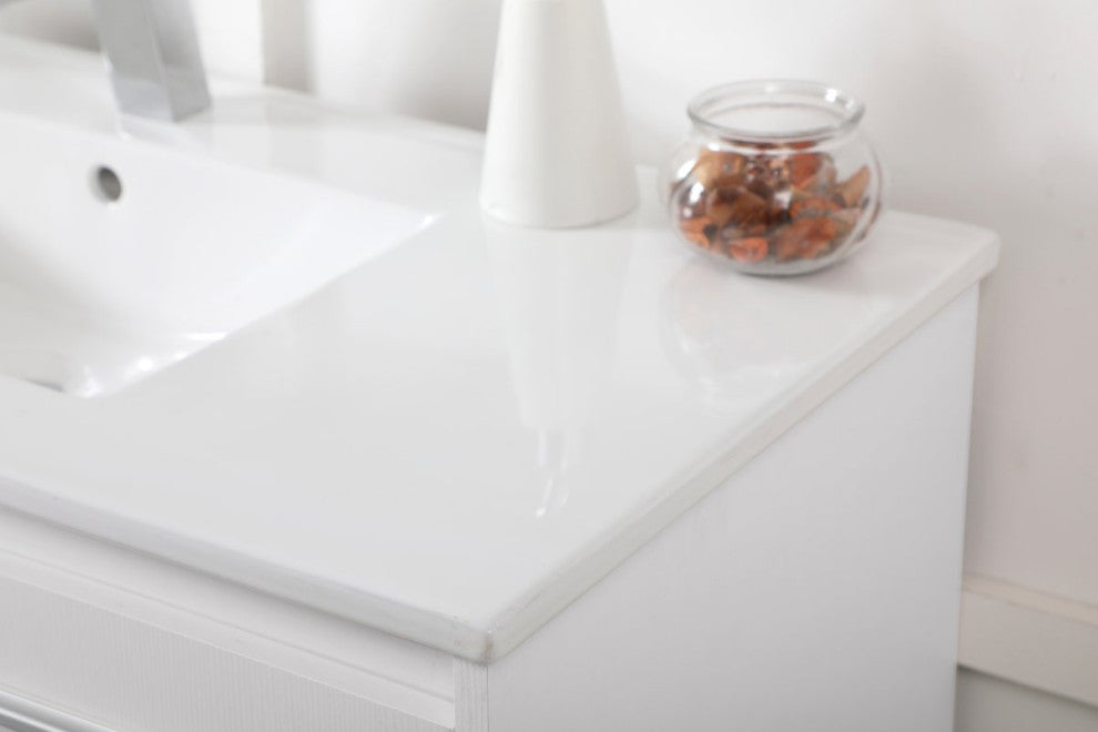 Single Bathroom Floating Vanity, White, 40"