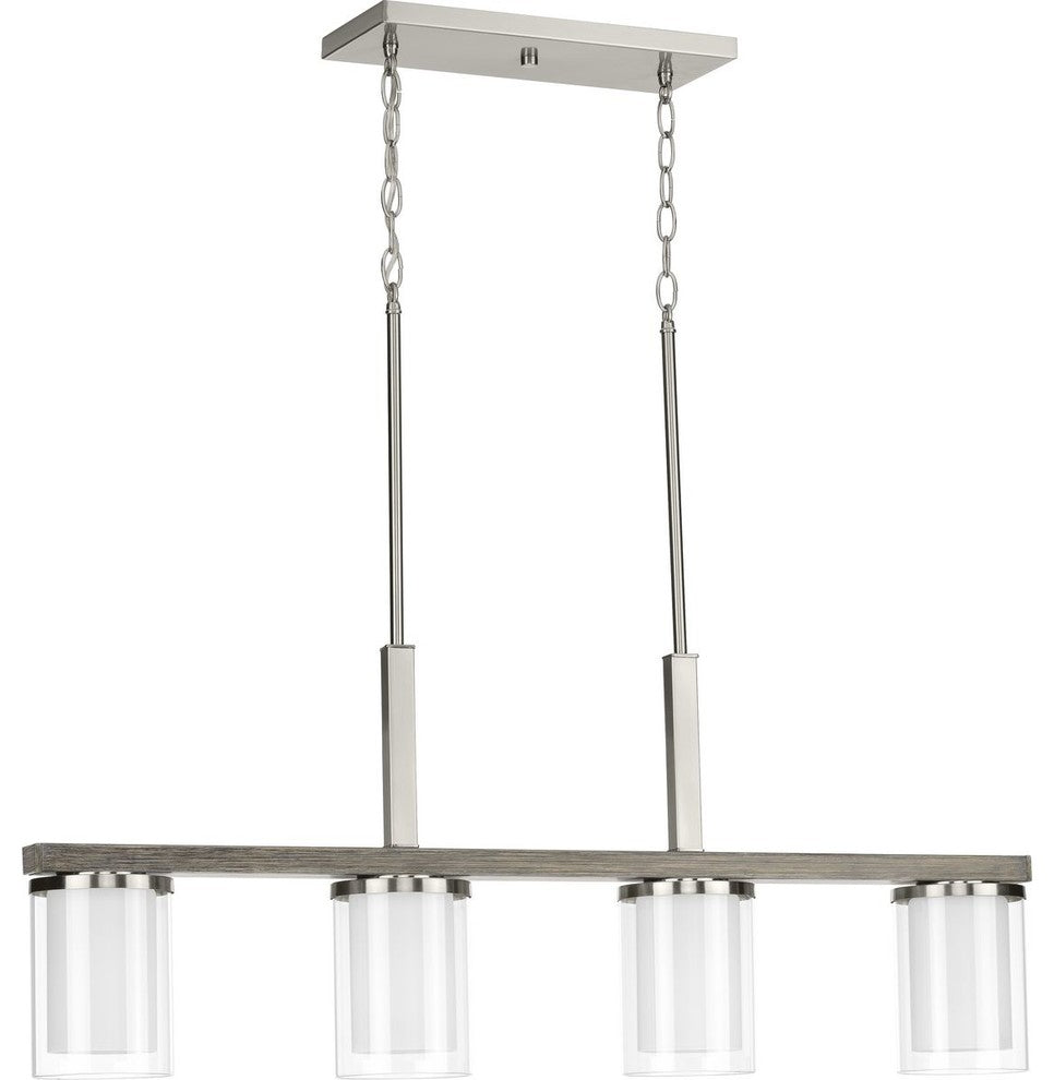Mast Collection 4-Light Linear Chandelier, Brushed Nickel