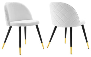 Cordial Upholstered Fabric Dining Chairs Set of 2, White