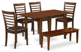 6 Pc Small Table Set - Table And 4 Dining Chairs Plus Bench