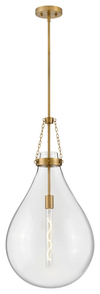 Hinkley Eloise 31.25" Pendant Light, Lacquered Brass + Clear Glass