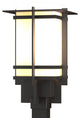 Tourou Outdoor Post Light, Coastal Oil Rubbed Bronze Finish, Opal Glass