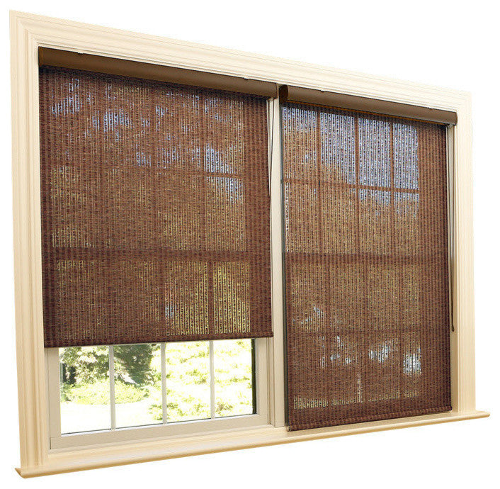 Samoa Premium Single Roller Window Shade, Brown, 27"