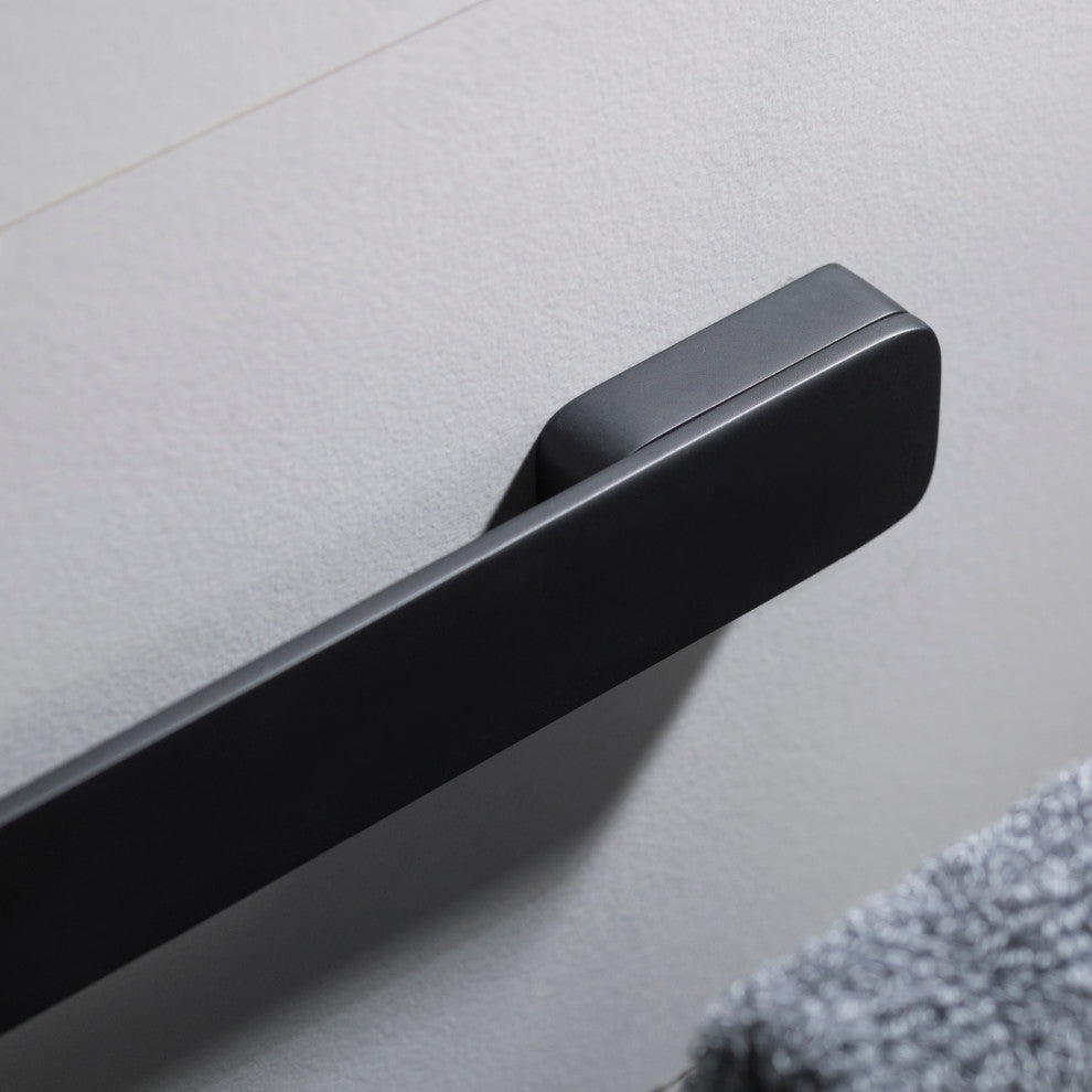 Stelios Bathroom Towel Ring, Matte Black