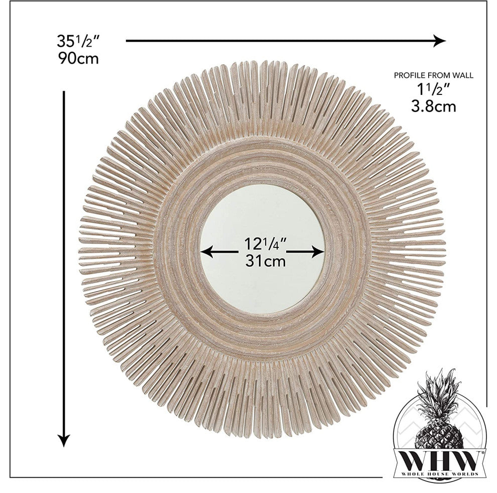 Boho Burst Accent Mirror, 35.5 Inches