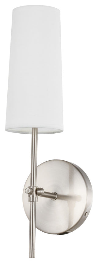 Burnished Nickel Finish And White Shade 1-Light Wall Sconce