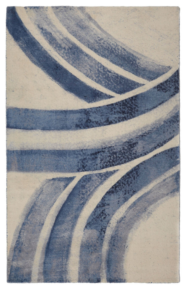 Slate Compass Contemporary Modern Area Rug, 5'6"x8'6"