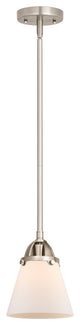 Small Cone Mini Pendant, Brushed Satin Nickel, Matte White, Matte White