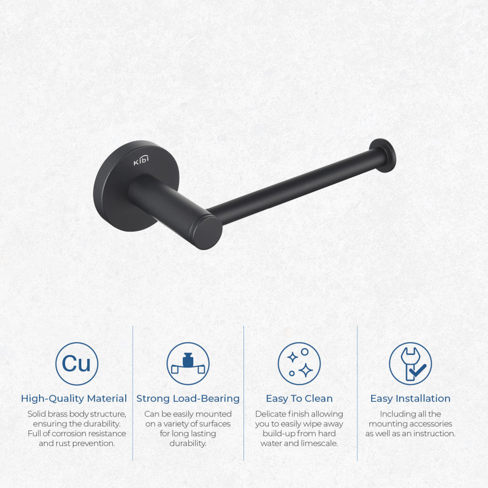 Circular Bathroom Tissue Holder KBA1402, Matte Black