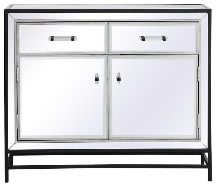 Jesse 38" Mirrored Cabinet, Black