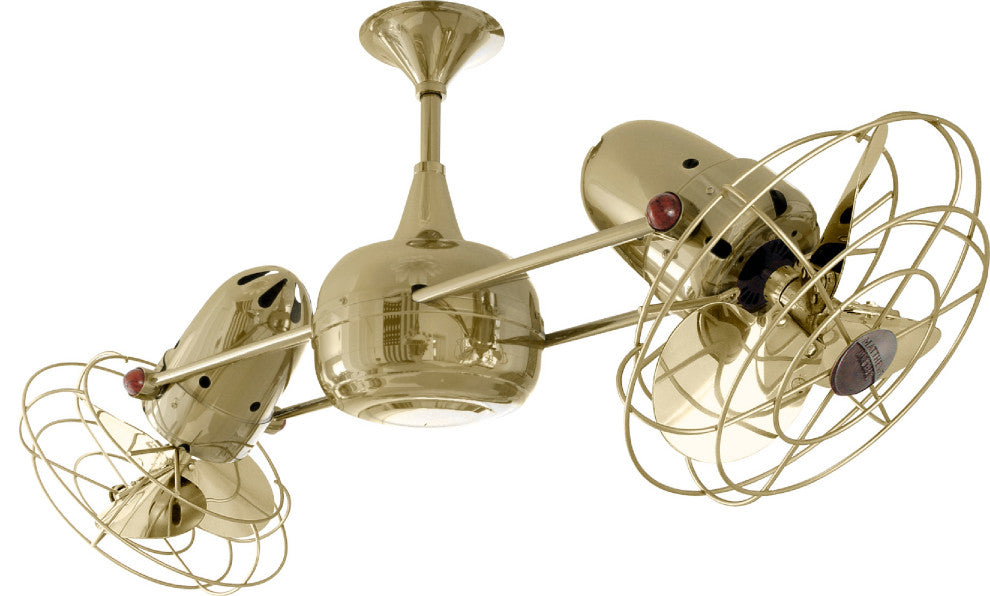 Duplo Dinamico Rotational Ceiling Fan, Polished Brass