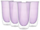 Spike Violet Double Wall Insulated Highball Glasses 13.5 oz, Set of 4