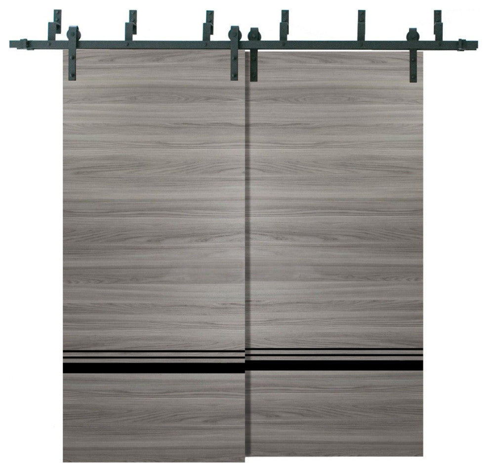 Barn Bypass Doors 84 x 80 | Planum 0012 Grey Matte with  | Sturdy 8ft