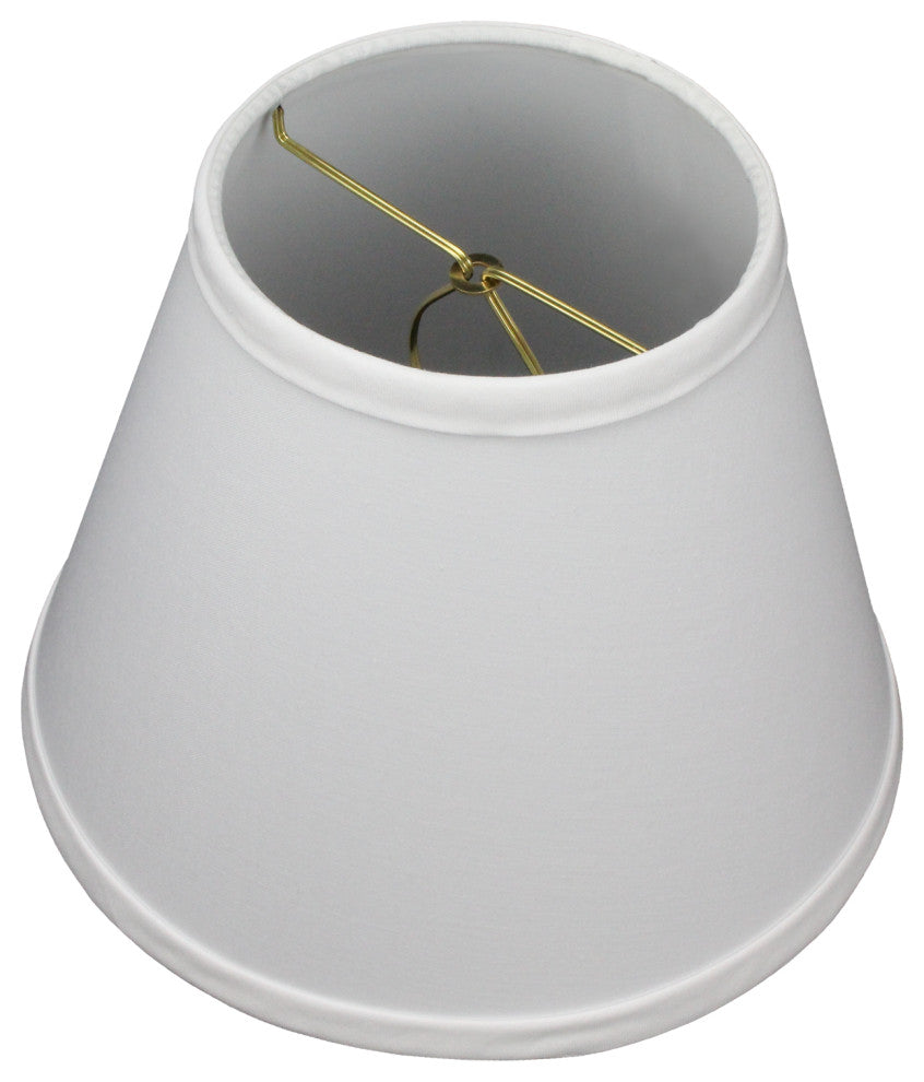 Fenchel Shades 5"x8"x7" Brass Bulb Clip Attachment Empire Lamp Shade, Linen Whit