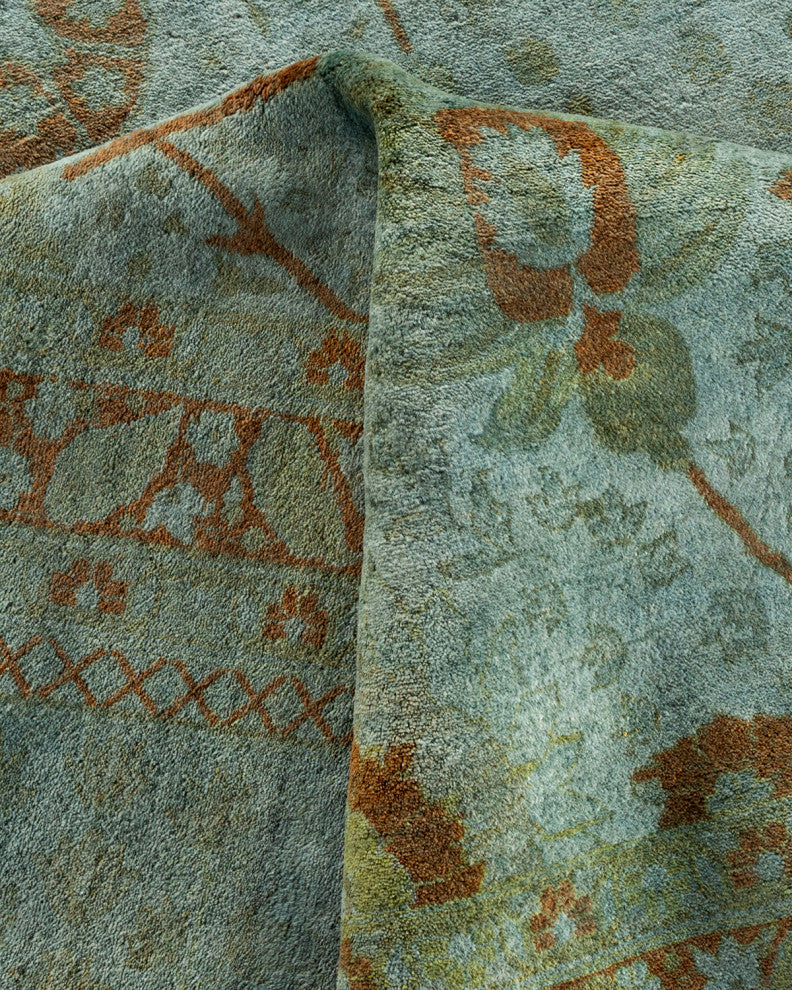 Fine Vibrance, One-of-a-Kind Hand-Knotted Area Rug Gray, 9' 4" x 12' 4"