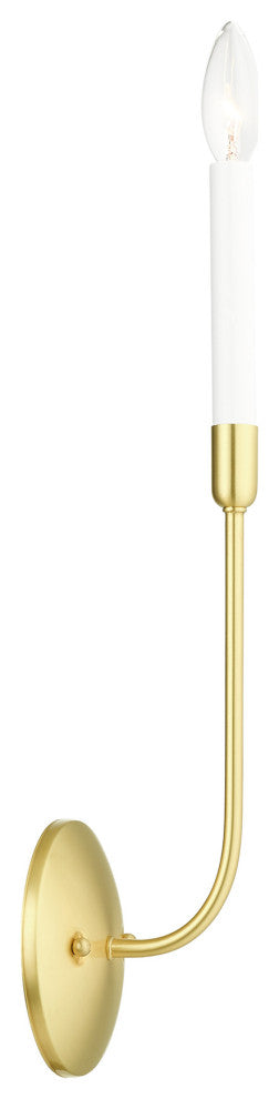LIVEX LIGHTING 46061-12 1 Light Satin Brass Wall Sconce