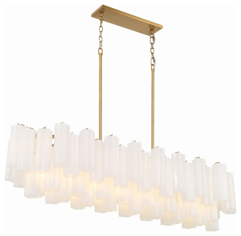 Crystorama Lighting Group ADD-317-WH Addis 14 Light 52"W Crystal - Aged Brass