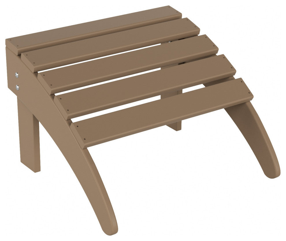 WestinTrends 2PC Classic Adirondack Chair Ottoman Outdoor Patio Conversation Set, Weathered Wood
