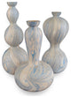 Calm Sea Marbleized Vase, 3-Piece Set