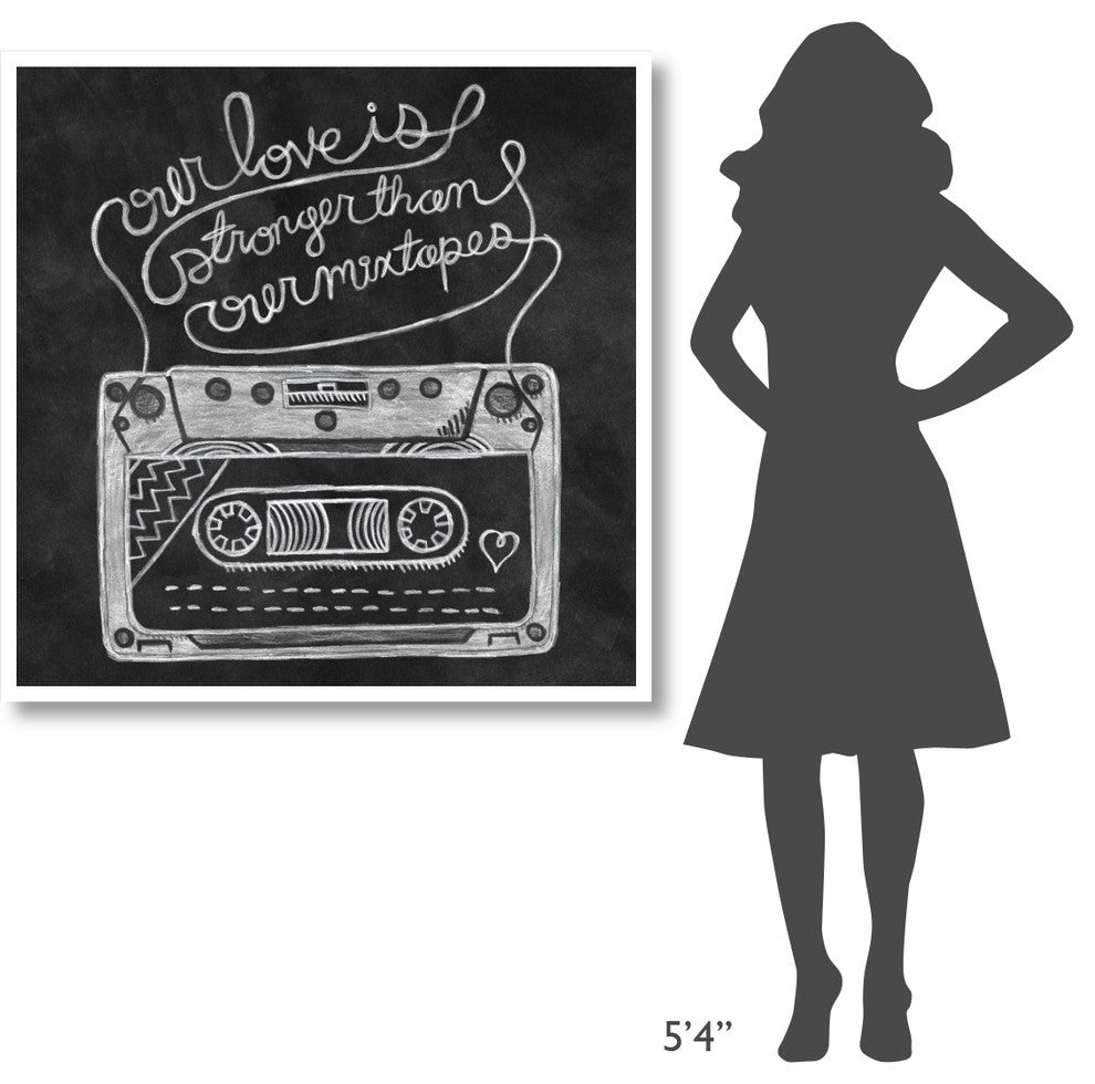 "Retro Cassette Chalk" Digital Paper Print by Mary Urban, 42"x42"