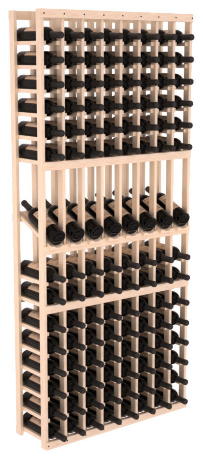 8 Column Display Row Wine Cellar, Pine, Satin Finish