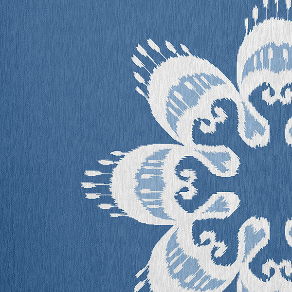Ikat Mandala Chenille Rug, Blue, 5'x7'