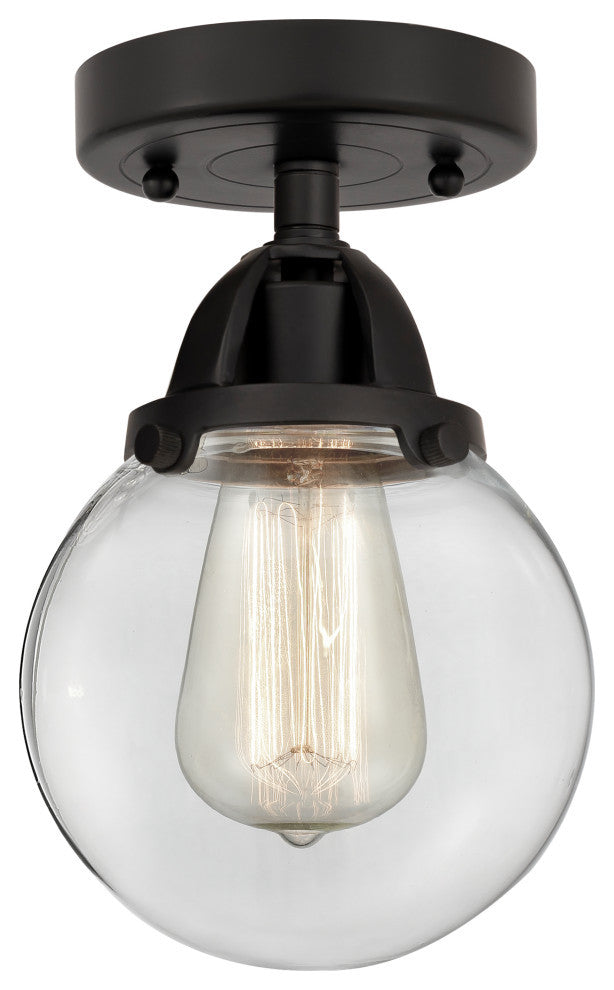 Beacon Semi-Flush Mount, Matte Black, Clear, Clear