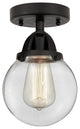 Beacon Semi-Flush Mount, Matte Black, Clear, Clear